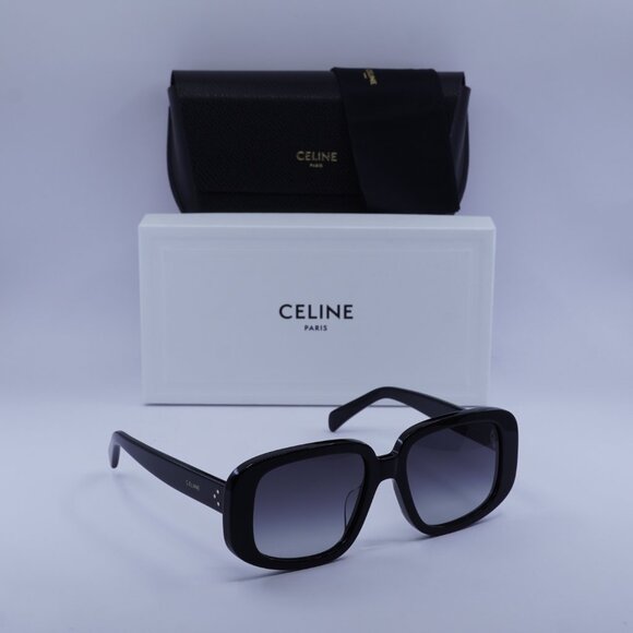 Celine CL40299U 01B Square Sunglasses–Shiny Black - Picture 3 of 8